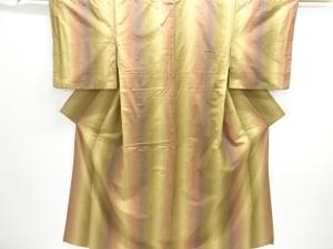 縞織出し手織り紬着物